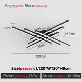 Black chandelier square bedroom lamps living room lamp led ceiling lamp Nordic minimalist creative led ceiling lamp strip lights