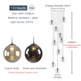 2026 New Modern Glass Ball Chandelier Lustre Living Room Staircase Light Spiral Light G4 Led Hotel Chandelier Villa Lighting
