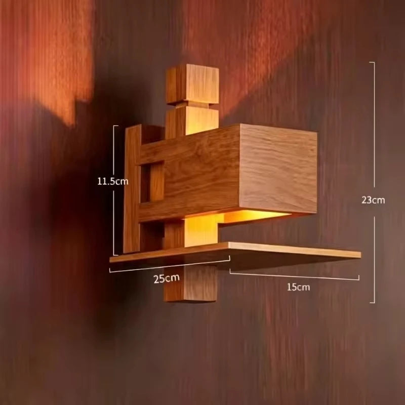 Taliesin Architectural Wooden LED Floor Lamp - Nordic Designer Stacked Column Standing Light Fixture for Living Room, Bedroom, Hotels & Villa Decor