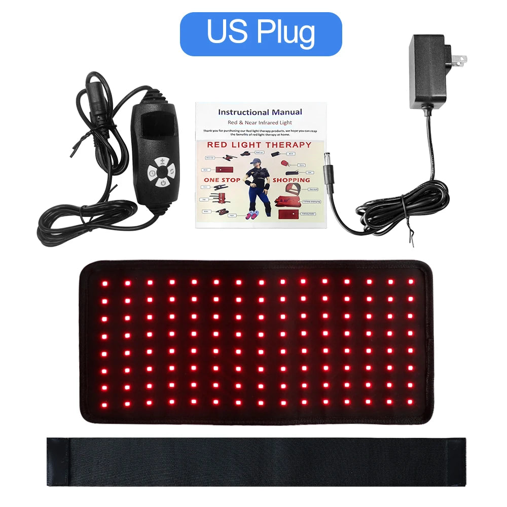 Red Light Infrared Therapy Belt 120pcs LED Devices for Body Back Knee Hands Relief 660nm 850nm Heat Pad Abdominal Fitness Belt