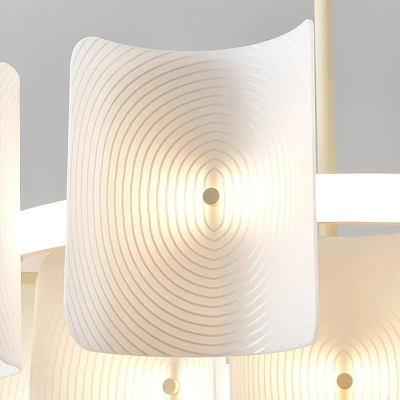 Nordic Wabi-Sabi Tiered Acrylic LED Pendant Light - White Minimalist Ceiling Chandelier Lamp Fixture for Dining Room, Kitchen Island & Lobby Decor