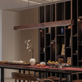 New Solid Wood Chandelier For Modern Minimalist Dining Bar Single-Line Chandelier For Tea Room Wooden Long Chandelier For Lounge