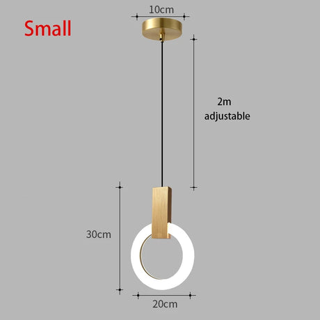 Nordic bedside circular small chandelier, modern and minimalist restaurant chandelier, fashionable bar and study light
