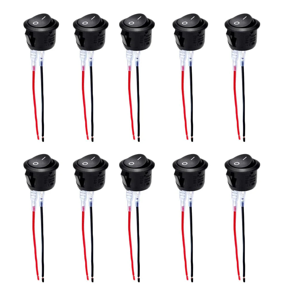 20mm Round Rocker Switch - 12V SPST ON-Off Toggle for Car RV Boat