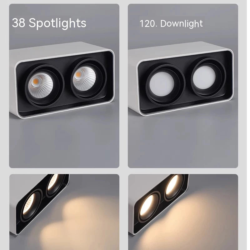 Surface Mounted Led Spotlights, Ceiling Mounted Tube Lights, Dimming Cob Ceiling Lights, Living Room And Bedroom Adjustable Angl