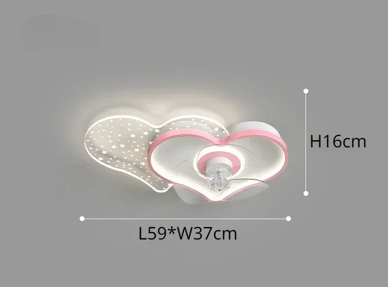 Nordic Ceiling Fan Lamp for Bedroom Kids Room Stylish Decor with Tiny LED Spotlights Ideal for Nursery and Children's