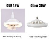 60W Ceiling Fan E27 With Led Light And Remote Control 360 ° Rotation Cooling Electric fan Lamp Chandelier For Room Home Decor