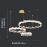 French Light Luxury Lamps Modern Minimalist Living Room Diningroom Bedroom Lighting Internet Celebrity Ring  Crystal Pendant