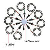 LED Sparkle Ring Light Circle Module WS2812B Individually Addressable RGB Atmosphere Lamp 17 Key Music Remote Control for Party