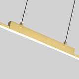 Modern Minimalist LED Pendant Light for Dining Room Adjustable Linear Chandelier in Gold Dimmable Hanging Lamp Fixture for Home
