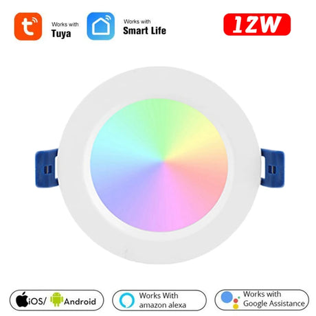 10W/12W Tuya Zig bee 3.0 Smart LED Downlight RGBCW 3.5/4 Inch Round Ceiling Lamp Indoor Spot Lighting Work With Alexa Google Home