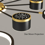 Chandeliers Romantic Starry Modern Ceiling Light Fixture 6 Lights White Creative Home Interior Stepless Ceiling Lamp