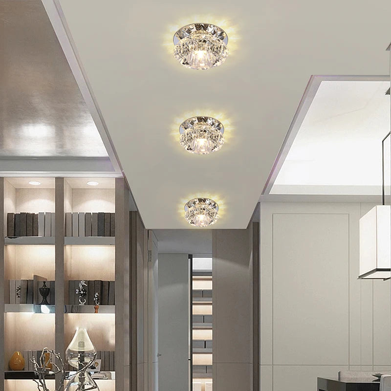 Modern Crystal Led Ceiling Lights For 5w Hallway Corridor Stairway Villa Recessed Downlight Kitchen Coffee Bar Indoor Lights