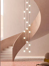 LED Minimalist Style Chandelier Hanging Stairs Pendent Lamp Designer Living Room Kitchen Bedroom Pendant Light Indoor Lighting
