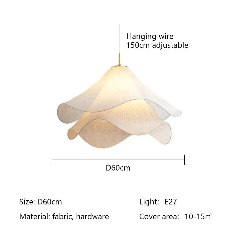 Nordic Flowers Cloth Pendant Lights For Dinging Room Kitchen Chandelier Indoor Lighting Bedroom Atmosphere Hanging Lamp Fixtures