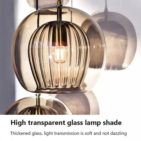 Modern Glass Pendant Light LED Hanging Lamp for Dining Room Living Room Coffee Shape Home Indoor Decors Lighting Fixtures
