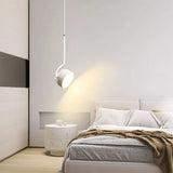 Nordic LED Pendant Light Minimalist Black White Spoon Iron Hanging Lamp Bedroom Living Rooms Study Office Illumination Luminaire