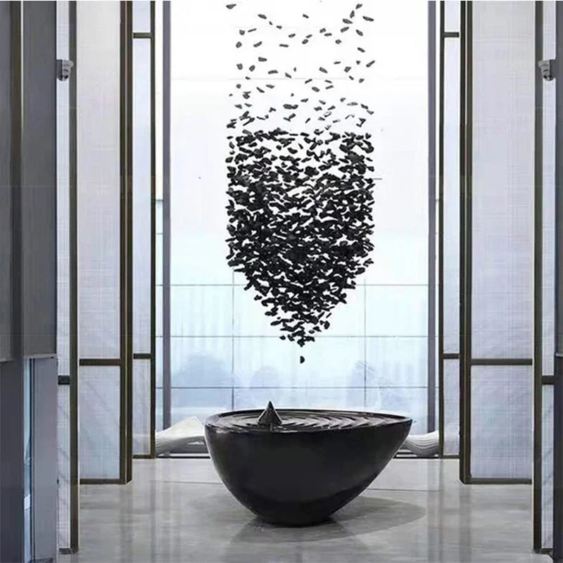 Crystal Stone Large LED Chandelier - Luxury Long Staircase Hanging Lamp