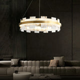 Modern LED Chandeliers Lighting For Living Room Foyer Bedroom Restaurant Pendant Lamps Natural Marble Decoration Lustre Fixtures
