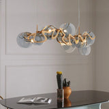 Modern Luxury Living Room Glass LED Pendant Lamp Restaurant Bedroom Chandelier 2025 New Round Bar Counter Home Lighting Decor