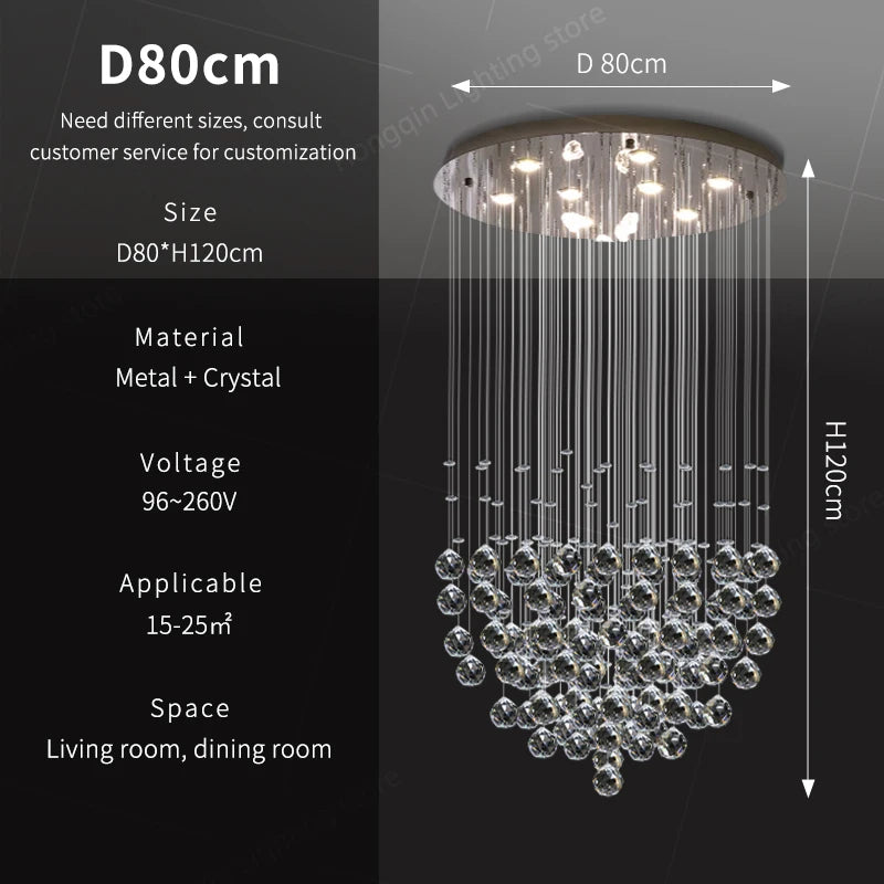 Modern Crystal Pendant Ceiling Lamp - Luxury Suspension Living Room Light