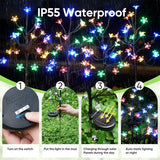 Solar Cherry Blossom Ground Lamps - Waterproof Outdoor LED Garden Flower Lights