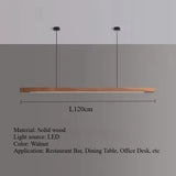 Nordic Walnut Solid Wood Pendant Light LED for Dining Tables, Study Rooms, Bar Counters, Office Desks, Indoor Home Lighting