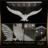 Modern Luxury Eagle Crystal Chandelier Large Pendant Ceiling Light for Living Room Villa Hotel Lobby Staircase Decor