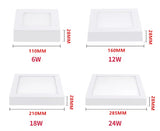 White LED SMD2835 Panel Light 6W 12W 18W 24W Surface Mounted LED Ceiling Lights AC85-265V Round Square LED Downlight