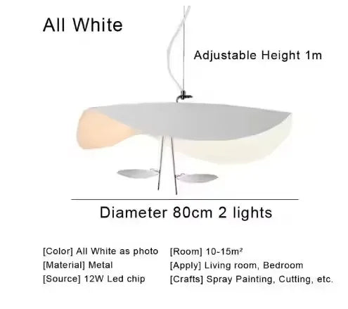 Nordic Modern Metal Gold White Black LED Lotus Leaf Pendant Light Bedroom Living Room Dining Room Interior Decoration Fixtures