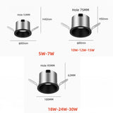 Narrow Frame Anti-Glare Downlight - Minimalist Recessed Spotlight (55/75/95mm)