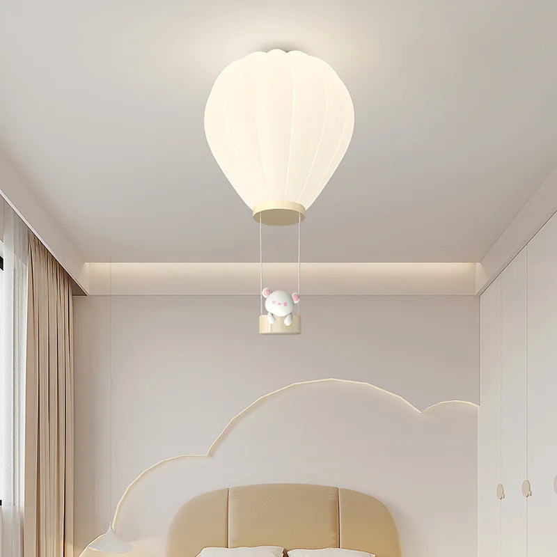 Cream Style Children's Room Ceiling Lights White Hot Air Balloon Light Creative Baby Room Nursery Boy Girl Bedroom Ceiling Lamps