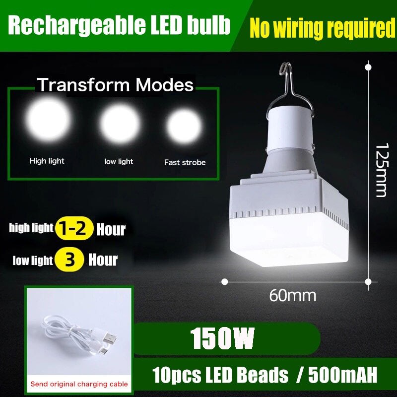 Portable LED Lamp Bulbs Night Light USB Rechargeable Camping Light Waterproof Tent Light LED Lights Emergency Light