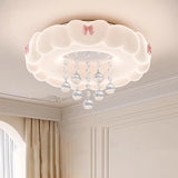 Children's Room Cloud Ceiling Light Pink Bow Crystal Cloud Lamp LED Cream Style Nursery Baby Room Boy Girl Bedroom Ceiling Lamps