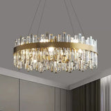 Italian Design Luxury Crystal Chandelier Light (E14) - Customizable Hanging Pendant Lamp Fixture for Living Room & Dining Room