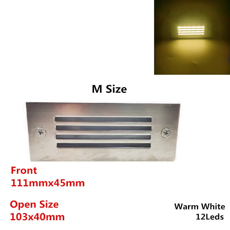 IP65 Underground light 12 LED 15 LED Stair Light Step Light Recessed buried lamp indoor outdoor Staircase Step lights 85-265V