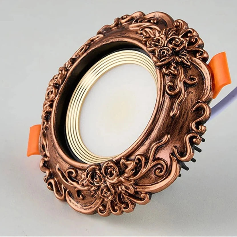 American Retro Industrial Resin Bronze LED Recessed Downlight (3W-10W, 6cm Cutout) - 110V/220V Eyeball Spotlight Fixture for Living Room & Accent Decor