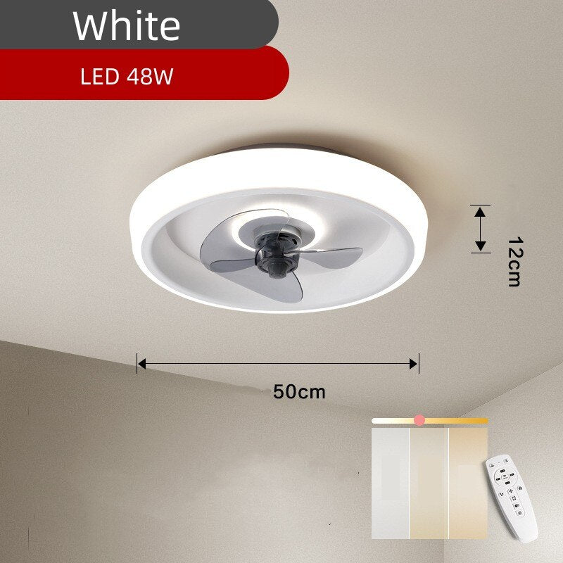 Ceiling Fan With Light And Remote Control Fanstira LED Lamp Small Decorative Fans Cooler Decoration For Bedroom Home Appliance