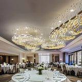 Customable Modern Chandelier Hotel Restaurant Lobby Pendant Light Luxury Villa High Ceiling Lighting Hall Glass Hanging Lamp