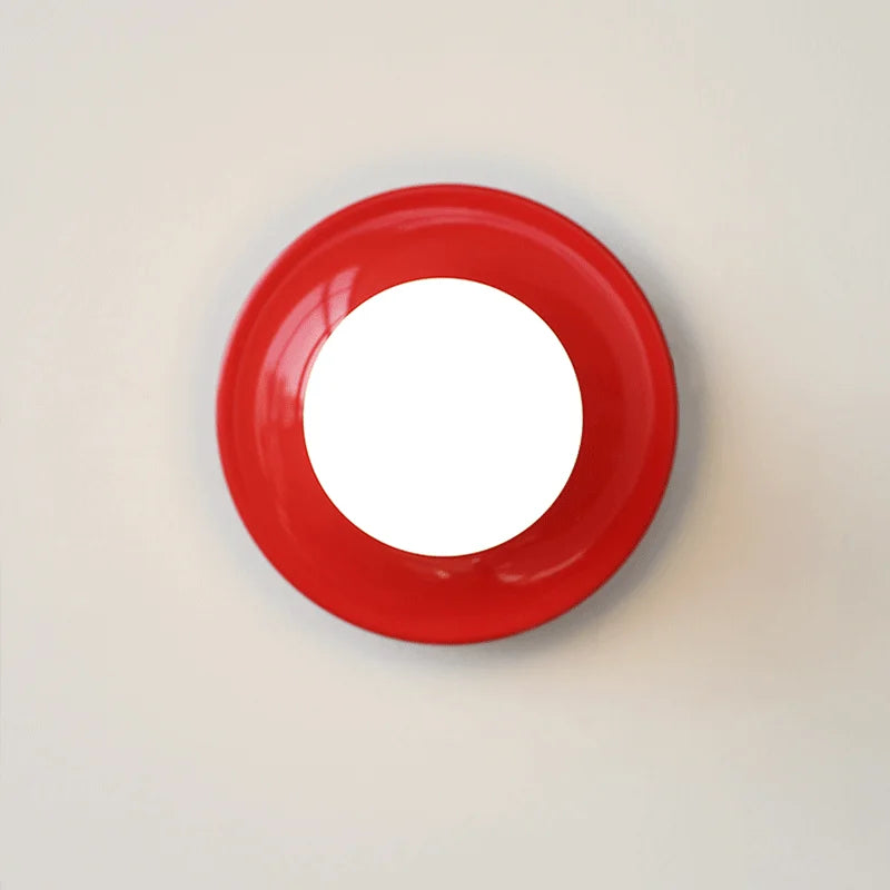 1970s UFO Wall Lamp Vintage Nostalgic Corridor Balcony Light Bedside Yellow Chrome Gold Red White Wall Lamp Decorative Sconces