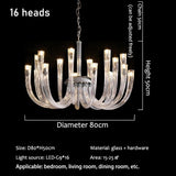 2025 New Post-Modern Simple Living Room U Shaped Glass Ceiling Chandelier Italian Designer Lustre Light Luxury Art Pendant Lamps