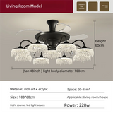 Fan Light 2026 New Living Room Light Luxury High end Italian Minimalist Restaurant Ceiling Fan Light Whole House Lighting Fixtures