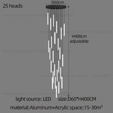 Minimalist Chandelier LED Stair Strip Lamp Duplex Building Interior Lighting Lamps Modern Dining Table Living Room Pendant Light