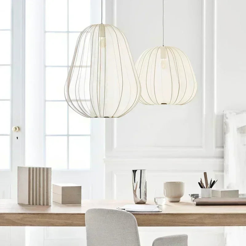 2026 Silk Lantern Hanging Chandelier Light Fixture Cloth Pendant Lamp For Living Room Bedroom Restaurant Dining Room Home Decor