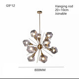 Modern LED Living Room Chandelier Lighting Nordic Rock Glass Dining Room Hanging Lamp Luxury American Bedroom Restaurant Fixture
