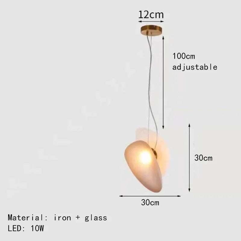 Nordic Creative Cobblestone Glass LED Pendant Chandelier for Restaurant Kitchen Bedroom Bedside Hotel Indoor Decor Lighting 2026