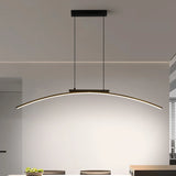 Contemporary LED Arc Pendant Light - Sleek Hanging Lamp for Dining Room