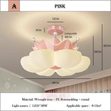 White pink Crown Petal Ceiling Lights LED Children's Room Light Warm Romantic Nursery Princess Room Girl Bedroom Ceiling Lamps