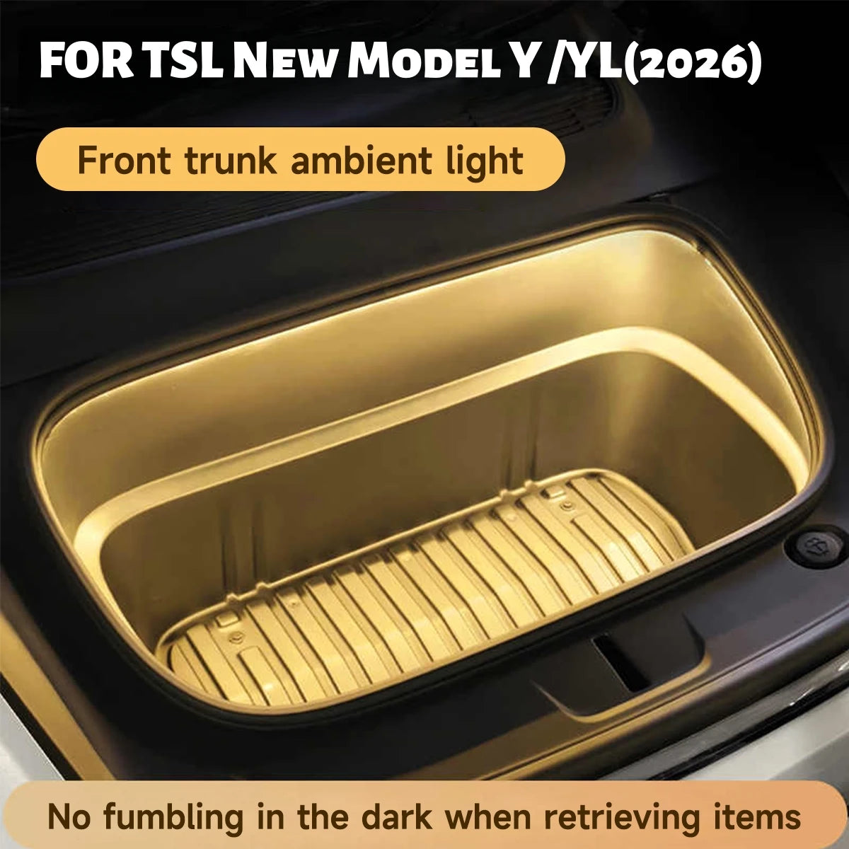 Front Trunk Light Frunk Ambient Lighting For Tesla 2026 Model Y Juniper / YL Refresh Cargo Lamp Cool White Warm White 2 Colors