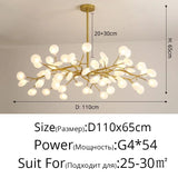 Modern Firefly Black Gold LED Chandelier for Living Room Lustre Bedroom Home Decor Indoor Light Minimalist Ceiling Pendant Lamp